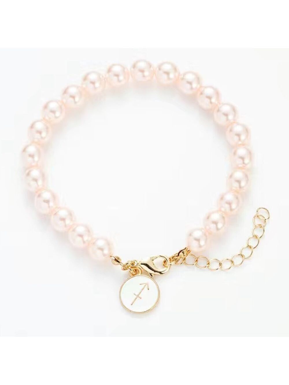 Sagittarius 14k gold horoscope beaded adjustable chain bracelet